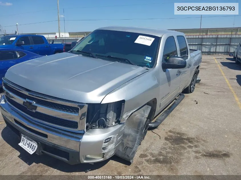 3GCPCSEA2BG136793 2011 Chevrolet Silverado 1500 Lt