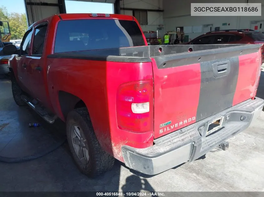 2011 Chevrolet Silverado 1500 Lt VIN: 3GCPCSEAXBG118686 Lot: 40516848