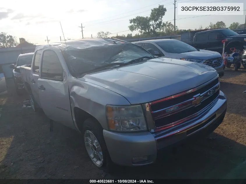 2011 Chevrolet Silverado K1500 Lt VIN: 3GCPKSE32BG375992 Lot: 40523681