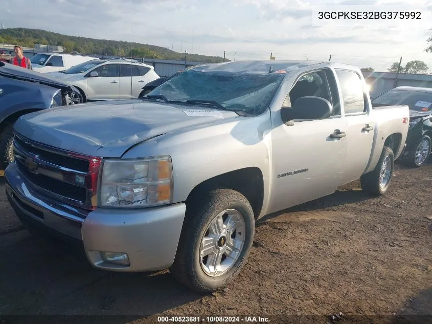 2011 Chevrolet Silverado K1500 Lt VIN: 3GCPKSE32BG375992 Lot: 40523681