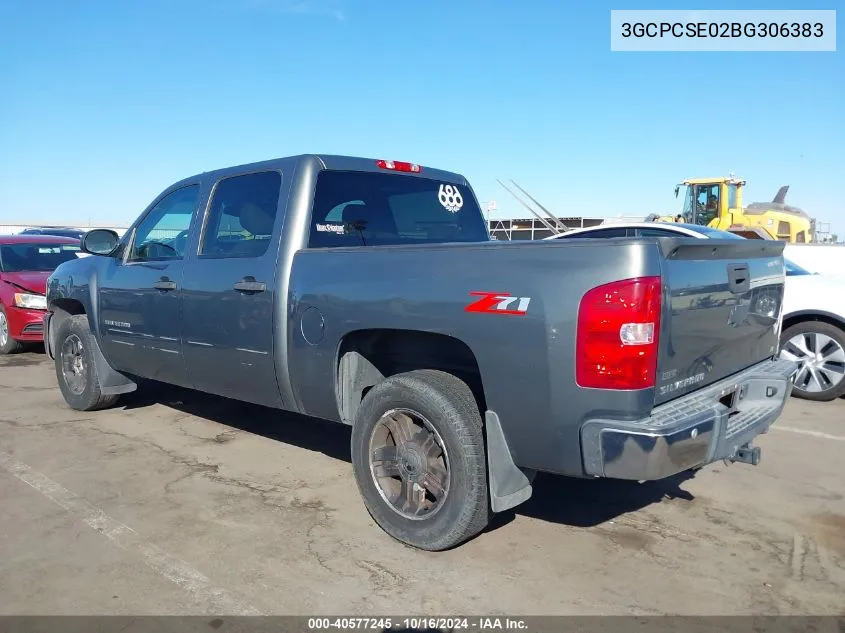 3GCPCSE02BG306383 2011 Chevrolet Silverado 1500 Lt