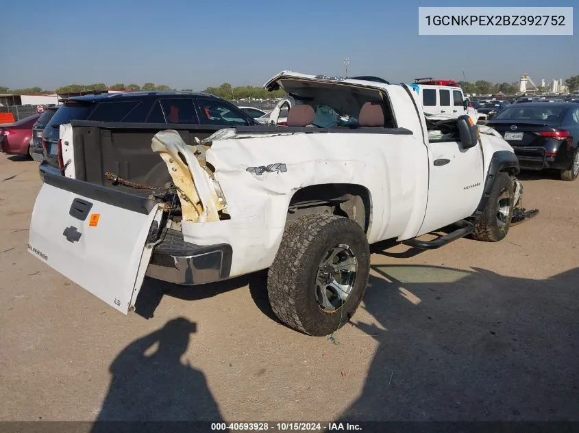 2011 Chevrolet Silverado 1500 Work Truck VIN: 1GCNKPEX2BZ392752 Lot: 40593928