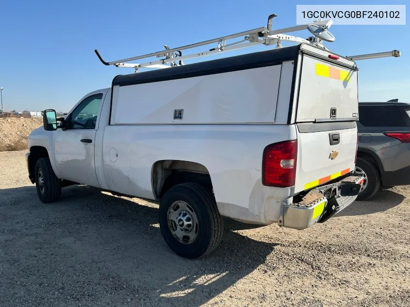 2011 Chevrolet Silverado 2500Hd Work Truck VIN: 1GC0KVCG0BF240102 Lot: 40657265