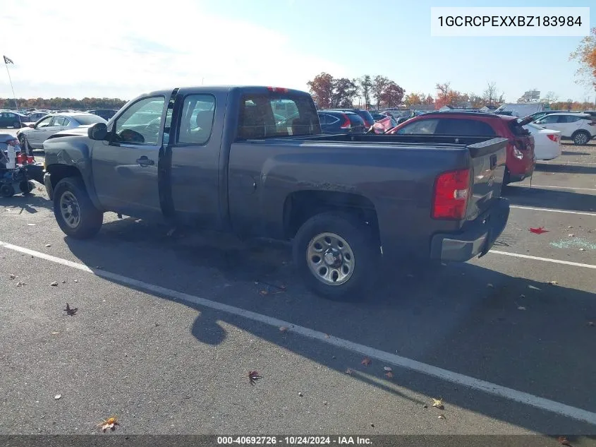 1GCRCPEXXBZ183984 2011 Chevrolet Silverado 1500 Work Truck