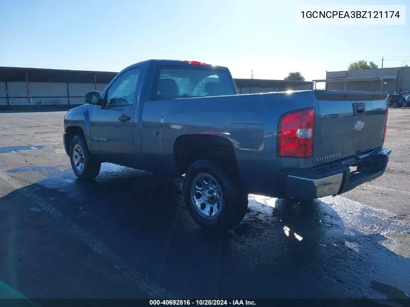 2011 Chevrolet Silverado 1500 Work Truck VIN: 1GCNCPEA3BZ121174 Lot: 40692816