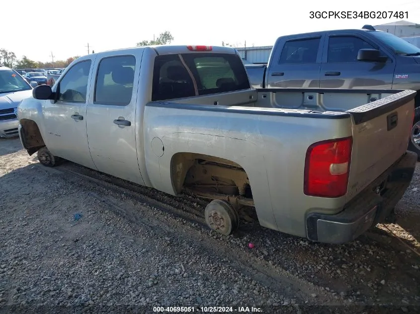 2011 Chevrolet Silverado 1500 Lt VIN: 3GCPKSE34BG207481 Lot: 40695051