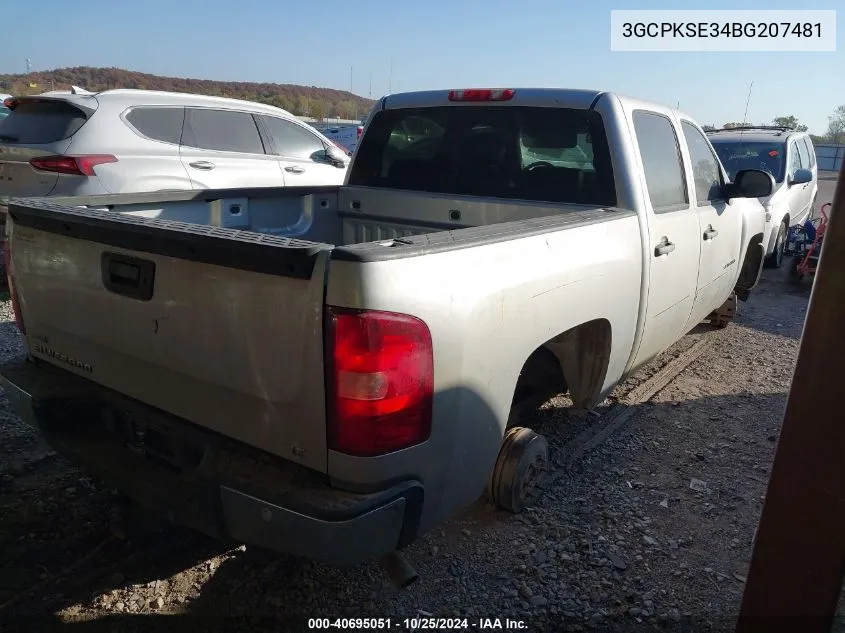 2011 Chevrolet Silverado 1500 Lt VIN: 3GCPKSE34BG207481 Lot: 40695051