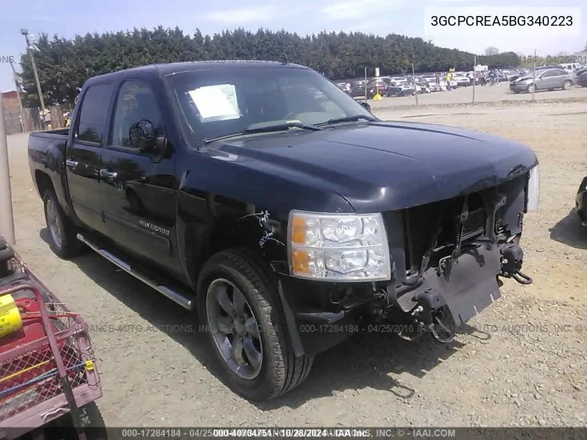 2011 Chevrolet Silverado 1500 Ls VIN: 3GCPCREA5BG340223 Lot: 40704751