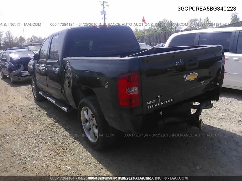 2011 Chevrolet Silverado 1500 Ls VIN: 3GCPCREA5BG340223 Lot: 40704751