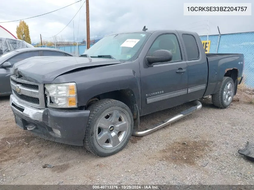 2011 Chevrolet Silverado 1500 Lt VIN: 1GCRKSE33BZ204757 Lot: 40713376