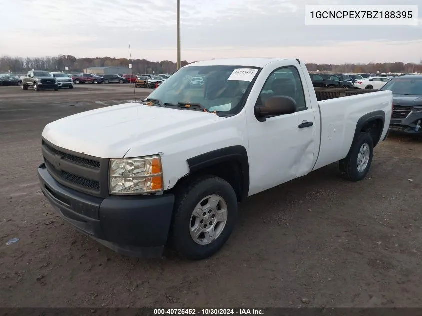 2011 Chevrolet Silverado 1500 Work Truck VIN: 1GCNCPEX7BZ188395 Lot: 40725452