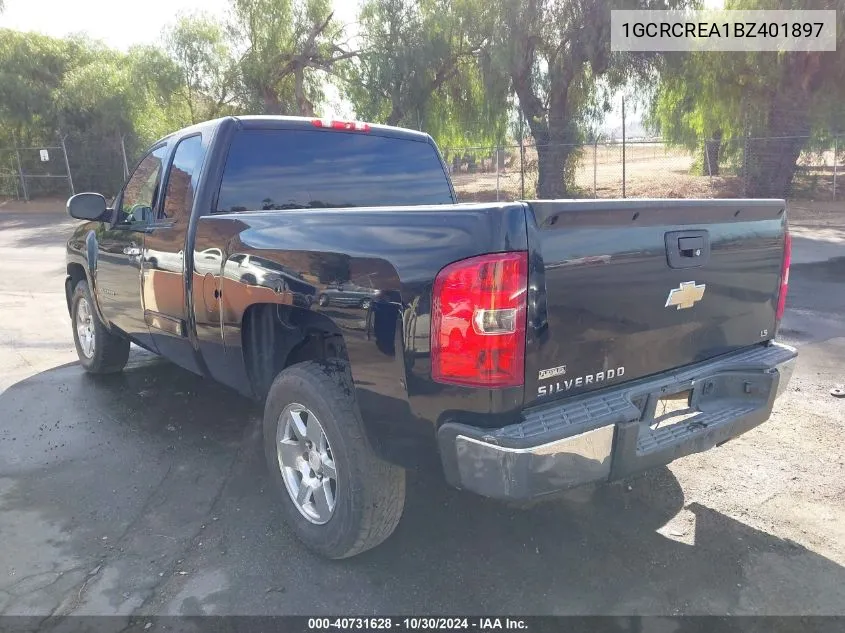 2011 Chevrolet Silverado 1500 Ls VIN: 1GCRCREA1BZ401897 Lot: 40731628