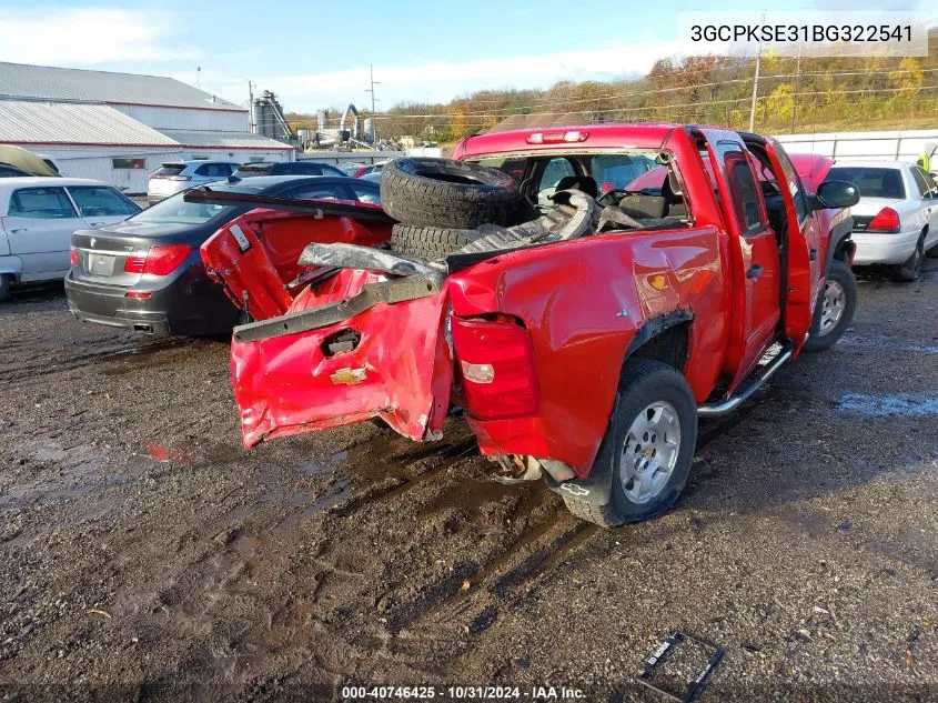 2011 Chevrolet Silverado 1500 Lt VIN: 3GCPKSE31BG322541 Lot: 40746425