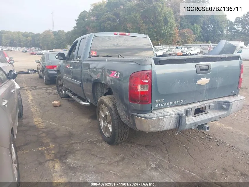 2011 Chevrolet Silverado 1500 Lt VIN: 1GCRCSE07BZ136711 Lot: 40762951