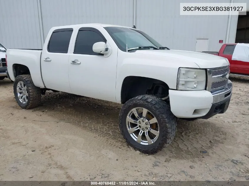 2011 Chevrolet Silverado 1500 Lt VIN: 3GCPKSE3XBG381927 Lot: 40768452