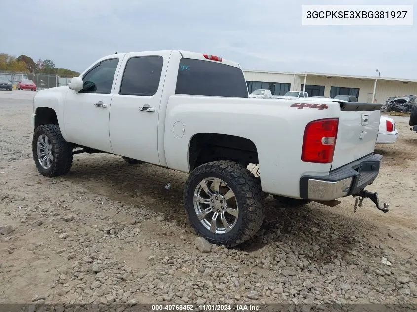 2011 Chevrolet Silverado 1500 Lt VIN: 3GCPKSE3XBG381927 Lot: 40768452