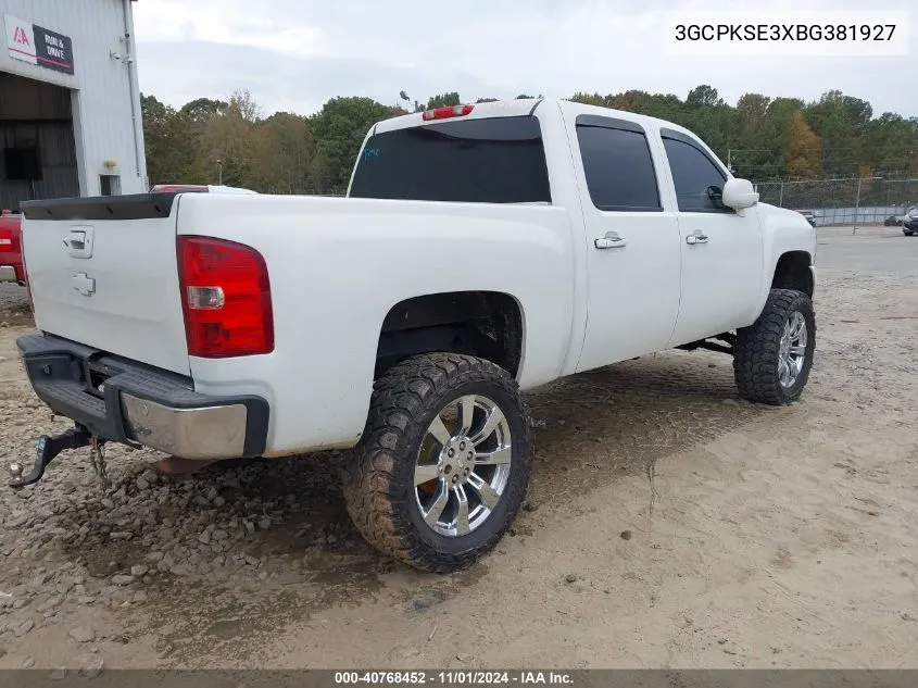 2011 Chevrolet Silverado 1500 Lt VIN: 3GCPKSE3XBG381927 Lot: 40768452