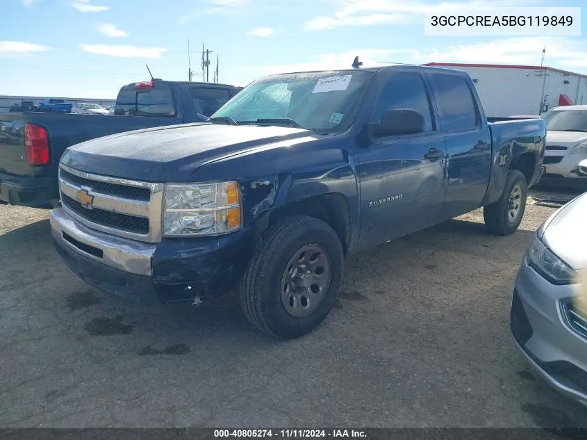 2011 Chevrolet Silverado Ls VIN: 3GCPCREA5BG119849 Lot: 40805274