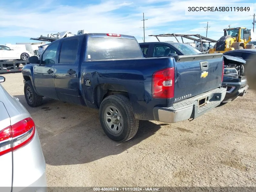 2011 Chevrolet Silverado Ls VIN: 3GCPCREA5BG119849 Lot: 40805274