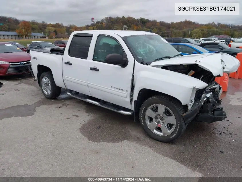 2011 Chevrolet Silverado 1500 Lt VIN: 3GCPKSE31BG174021 Lot: 40843734