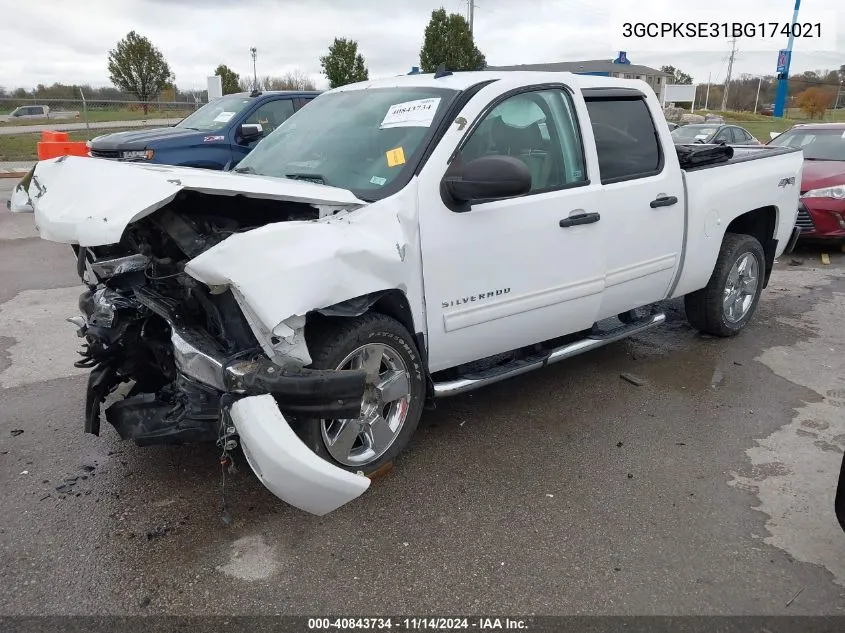 2011 Chevrolet Silverado 1500 Lt VIN: 3GCPKSE31BG174021 Lot: 40843734