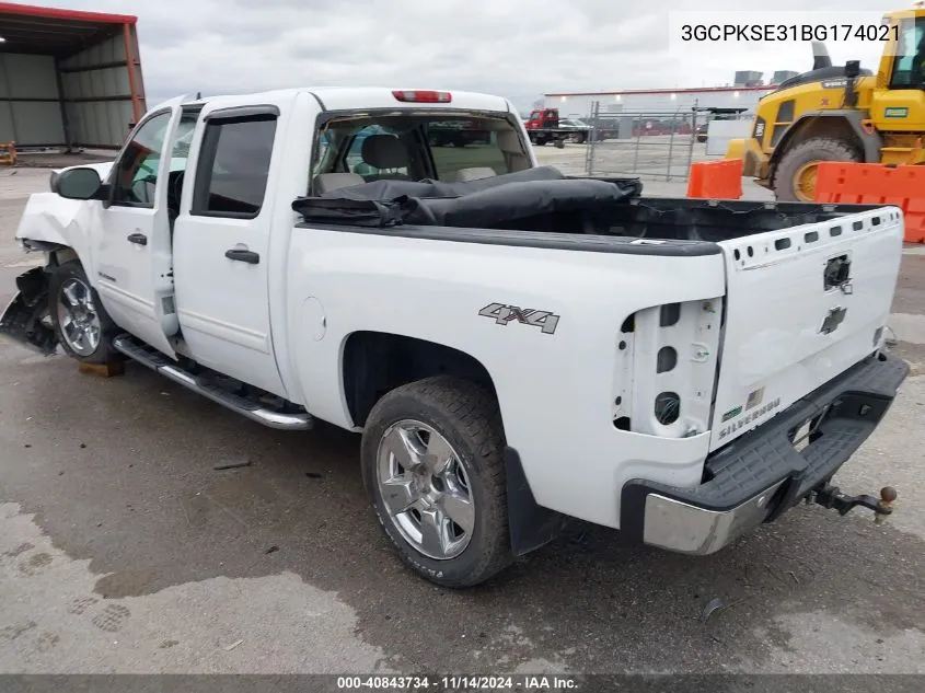 2011 Chevrolet Silverado 1500 Lt VIN: 3GCPKSE31BG174021 Lot: 40843734