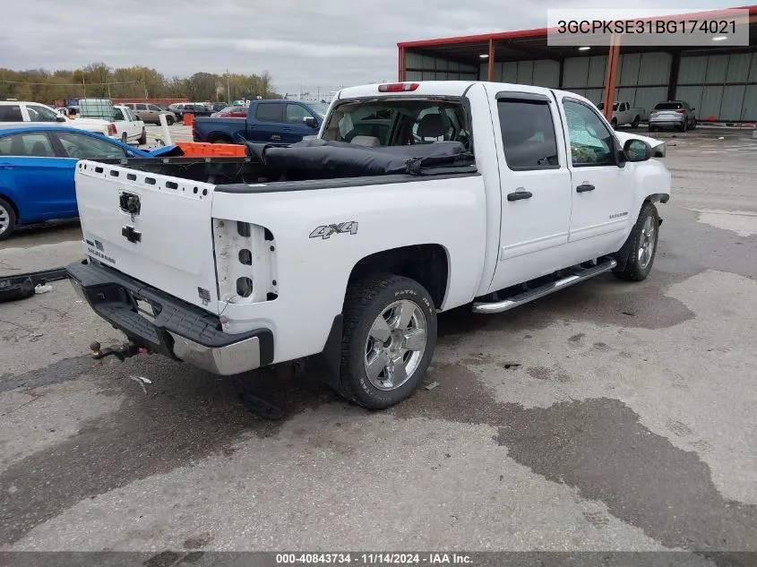 2011 Chevrolet Silverado 1500 Lt VIN: 3GCPKSE31BG174021 Lot: 40843734