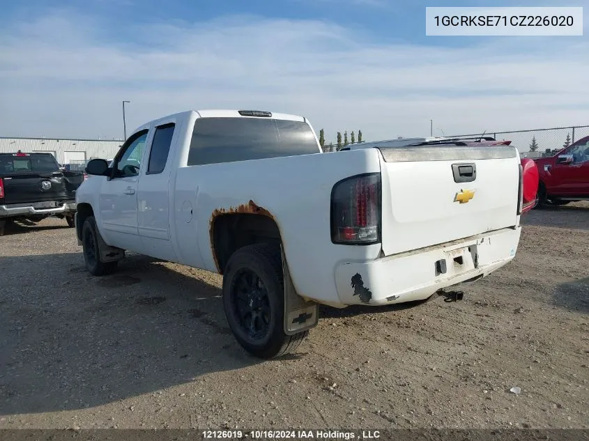 2012 Chevrolet Silverado 1500 VIN: 1GCRKSE71CZ226020 Lot: 12126019