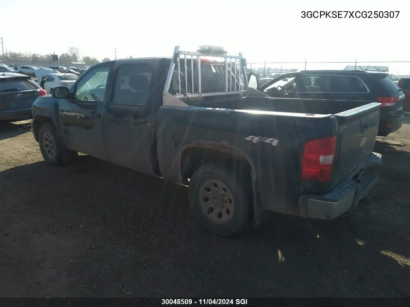 3GCPKSE7XCG250307 2012 Chevrolet Silverado K1500 Lt