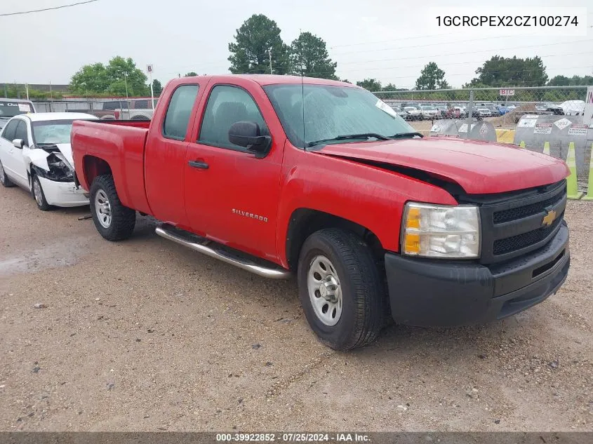 2012 Chevrolet Silverado 1500 Work Truck VIN: 1GCRCPEX2CZ100274 Lot: 39922852