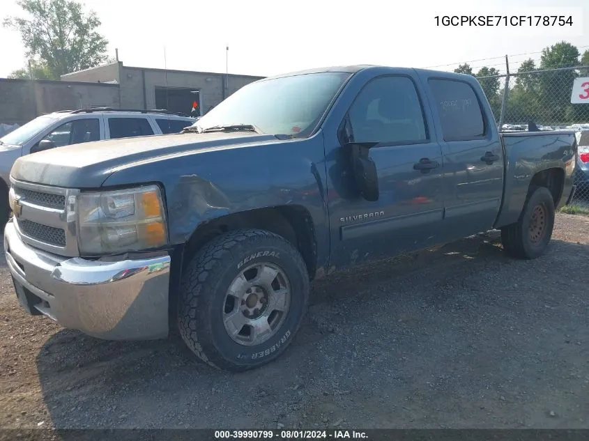 2012 Chevrolet Silverado 1500 Lt VIN: 1GCPKSE71CF178754 Lot: 39990799