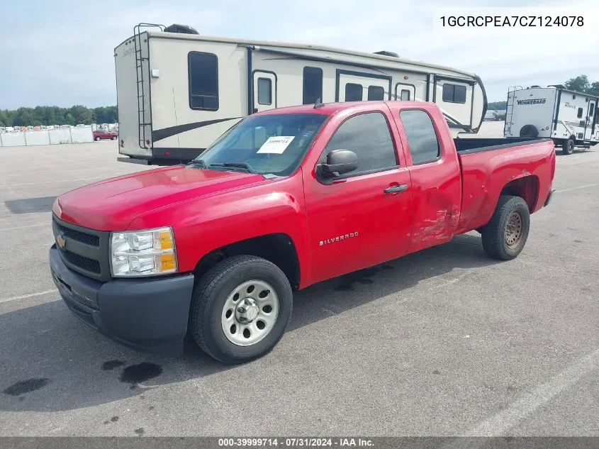 2012 Chevrolet Silverado 1500 Work Truck VIN: 1GCRCPEA7CZ124078 Lot: 39999714