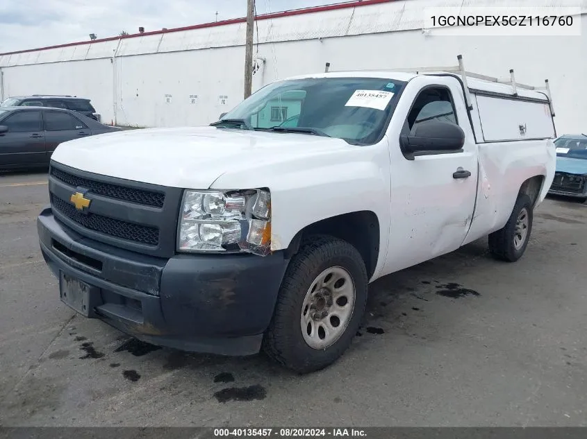 2012 Chevrolet Silverado 1500 Work Truck VIN: 1GCNCPEX5CZ116760 Lot: 40135457