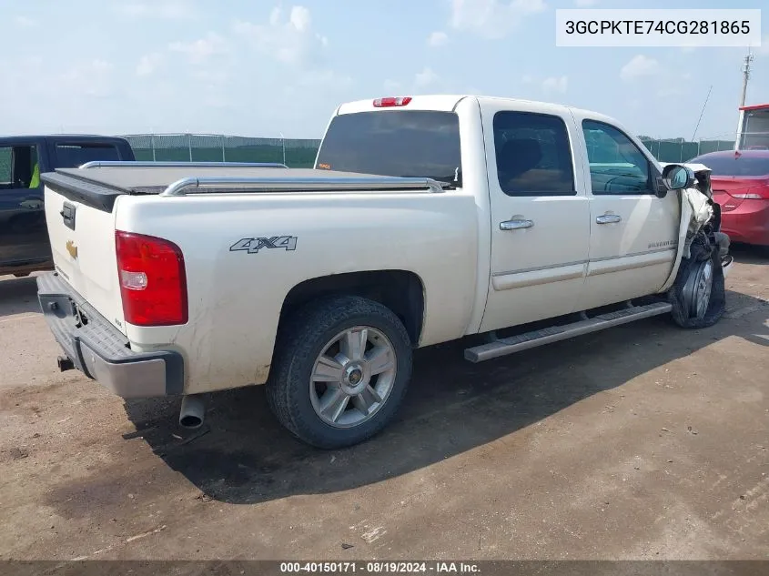 3GCPKTE74CG281865 2012 Chevrolet Silverado 1500 Ltz