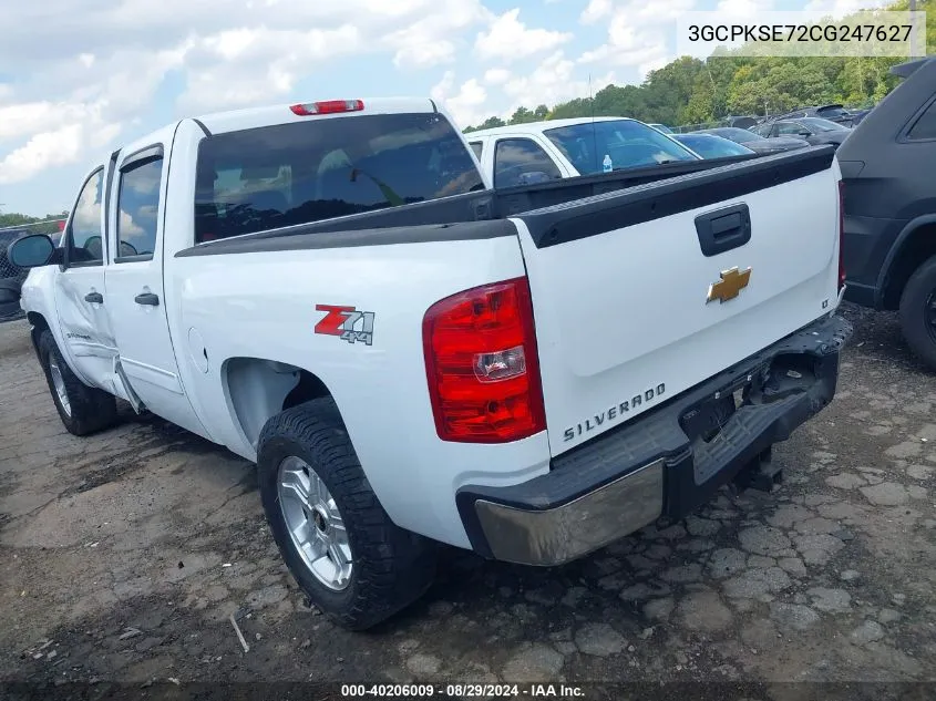 2012 Chevrolet Silverado 1500 Lt VIN: 3GCPKSE72CG247627 Lot: 40206009