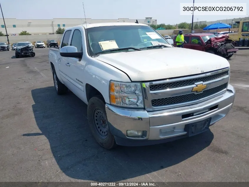 2012 Chevrolet Silverado 1500 Lt VIN: 3GCPCSE0XCG206792 Lot: 40271222