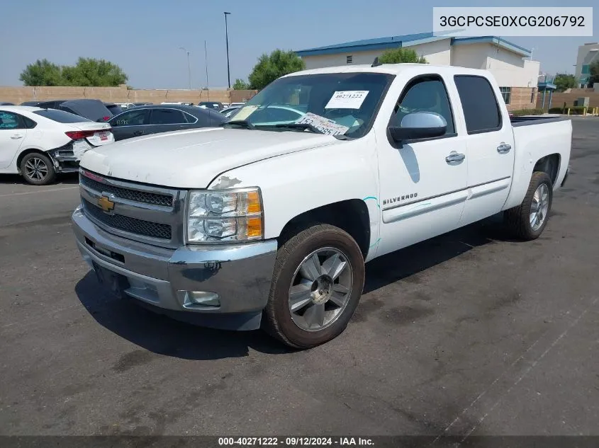 2012 Chevrolet Silverado 1500 Lt VIN: 3GCPCSE0XCG206792 Lot: 40271222