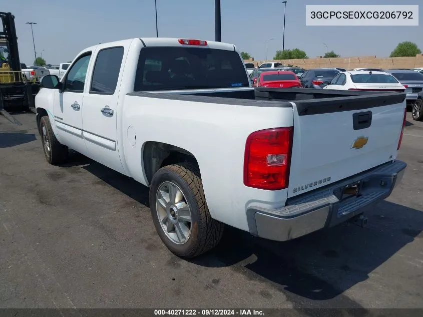 2012 Chevrolet Silverado 1500 Lt VIN: 3GCPCSE0XCG206792 Lot: 40271222