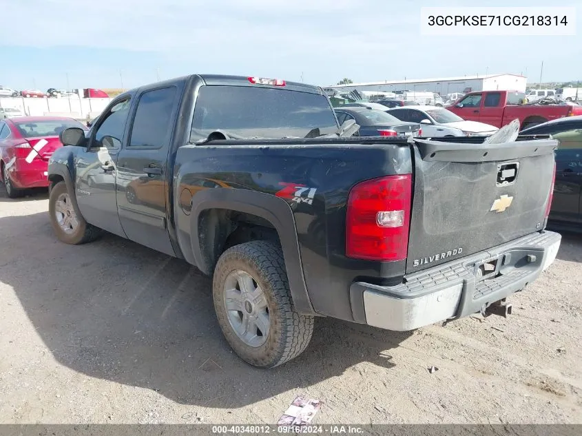 2012 Chevrolet Silverado 1500 Lt VIN: 3GCPKSE71CG218314 Lot: 40348012