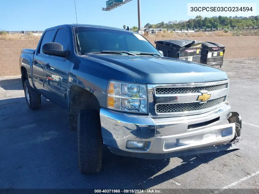 3GCPCSE03CG234594 2012 Chevrolet Silverado 1500 Lt