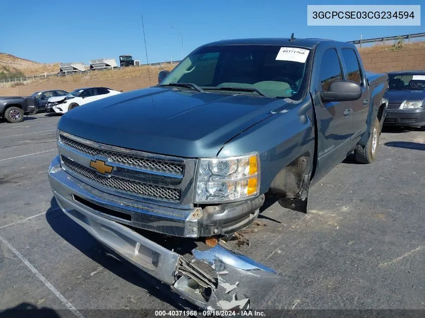 3GCPCSE03CG234594 2012 Chevrolet Silverado 1500 Lt