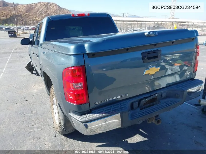 3GCPCSE03CG234594 2012 Chevrolet Silverado 1500 Lt