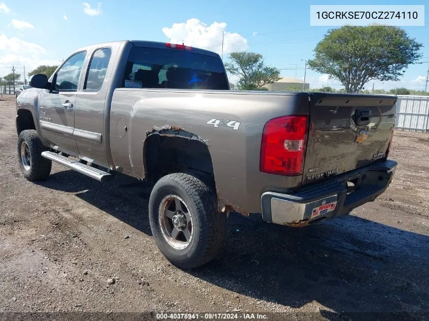 2012 Chevrolet Silverado 1500 Lt VIN: 1GCRKSE70CZ274110 Lot: 40378941