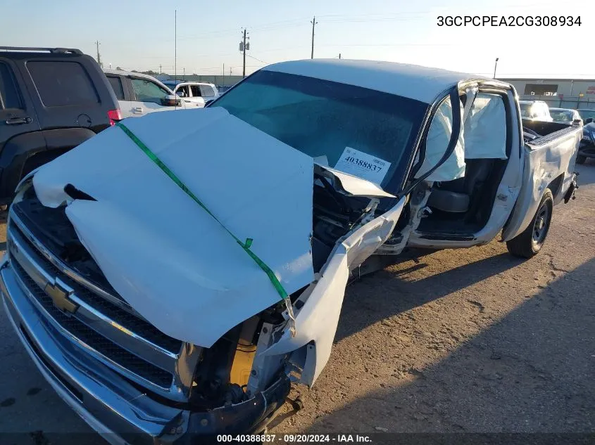 2012 Chevrolet Silverado 1500 Work Truck VIN: 3GCPCPEA2CG308934 Lot: 40388837