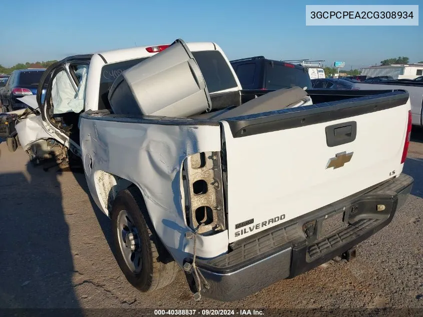 2012 Chevrolet Silverado 1500 Work Truck VIN: 3GCPCPEA2CG308934 Lot: 40388837