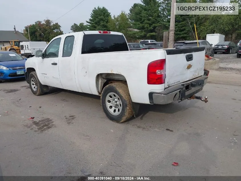 2012 Chevrolet Silverado 1500 Work Truck VIN: 1GCRCPEX1CZ195233 Lot: 40391040