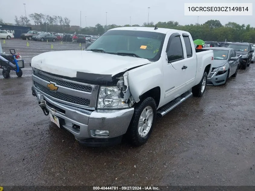 2012 Chevrolet Silverado 1500 Lt VIN: 1GCRCSE03CZ149814 Lot: 40444781