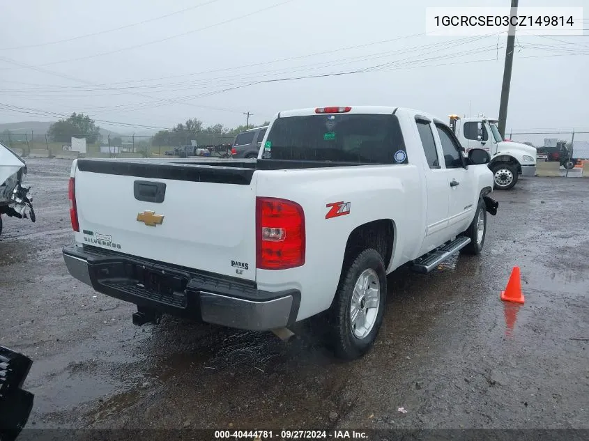 2012 Chevrolet Silverado 1500 Lt VIN: 1GCRCSE03CZ149814 Lot: 40444781