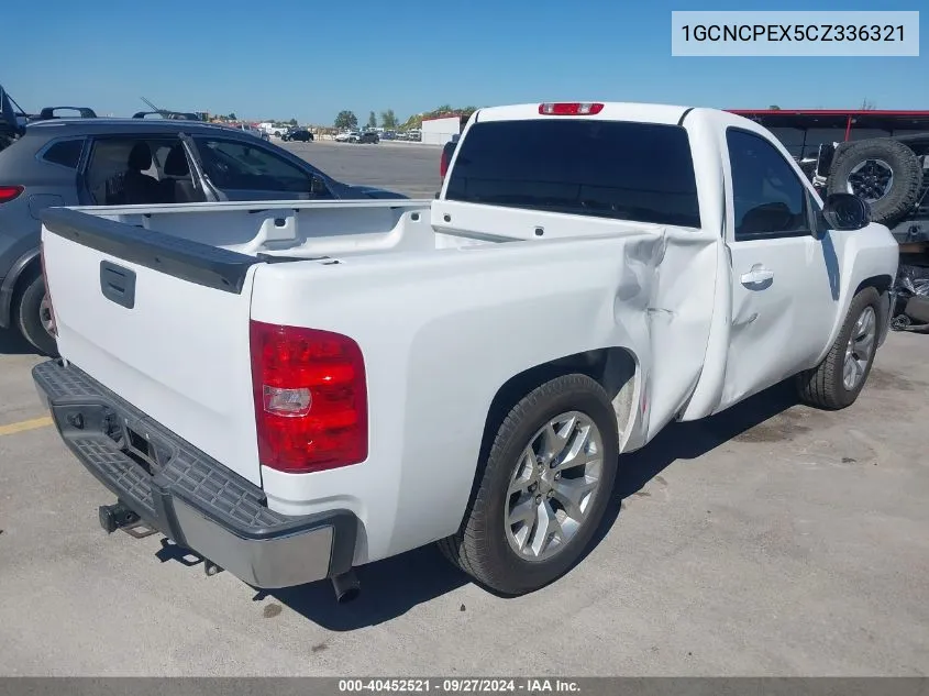 2012 Chevrolet Silverado 1500 Work Truck VIN: 1GCNCPEX5CZ336321 Lot: 40452521