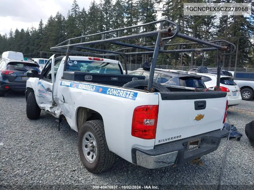 2012 Chevrolet Silverado 1500 Work Truck VIN: 1GCNCPEX5CZ278968 Lot: 40470937